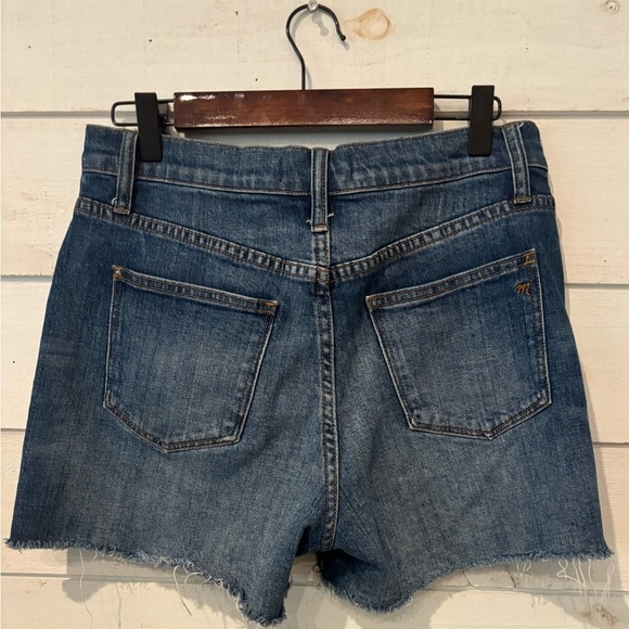 Madewell Medium-Blue Jean Shorts with Raw Hem - Picture 3 of 8